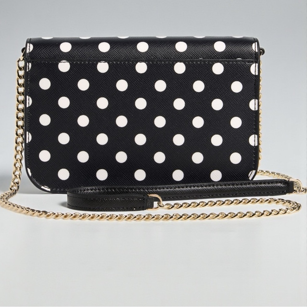 Kate Spade Cheers Boxed Small Crossbody Bag-black and white polka dots-MSRP $259 - Picture 3 of 8
